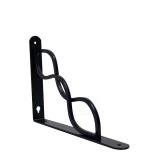 Black Steel Triple Scroll Shelf Bracket 6.5x9in