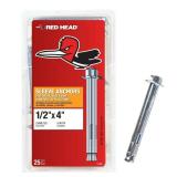 1/2 in. x 4 in. Steel Sleeve Anchors (25-Pack)