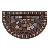 StyleWell Stone Rubber Half Round Mat 18x30