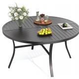PHI VILLA Round Patio Table w/Umbrella Hole