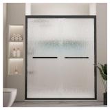 Matte Black Shower Door, 50 54x72