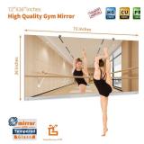(3) 36x72 in Frameless Tempered Wall Mirror