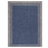 6x9 Azure Silver Aloha Rug, Washable