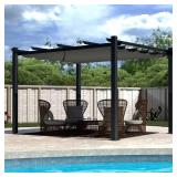 10 ft x 13 ft Dark Grey Aluminum Pergola