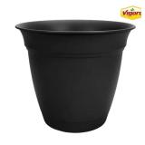 Mirabelle 10" Black Plastic Planter w/ Saucer