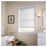 White Cordless Faux Wood Blinds, 2" Slats