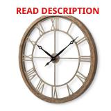 (Damaged) Mething 31.5 in. Brown Oversize Clock