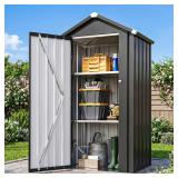 Aoxun Vertical Outdoor Storage Cabinet Black