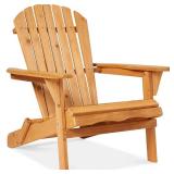 Natural Folding Wood Adirondack Chair Set of 1
