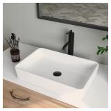 20" W Rectangular Ceramic Vessel Sink, White