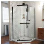 Prism 36x74.75 Corner Shower Enclosure Black