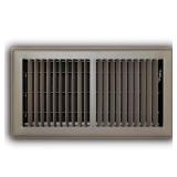 6x12 in. 2-Way Steel Floor Register Brown