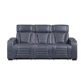Bedos 84W Leather Power Recliner Sofa, Blue