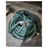 Green garden hose