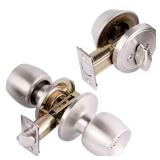 Single Cylinder Satin Nickel Combo Set