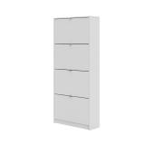 White Wood Shoe Cabinet, 63.78H x 27.68W
