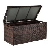 132 Gal. Resin Wicker Storage Cuboid Deck Box
