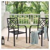 Stacking Metal Outdoor Patio Chair (2-Pack)