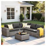 Ruby 6-Piece Wicker Patio Sectional Set