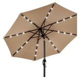 10 ft Market Solar LED Tilt Umbrella w/ Tan