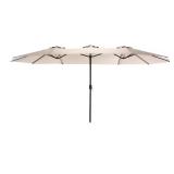 15 ft Steel Market Tilt Patio Umbrella Khaki
