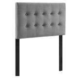 Emily Gray Twin Tufted Velvet Headboard