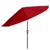 Outdoor Patio Umbrella with Auto Tilt - Red