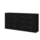 Portland 6-Drawer Dresser, Black, 56.34"W