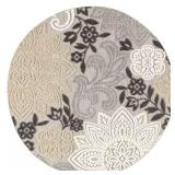 Oasis Floral Beige 8 ft Round Rug
