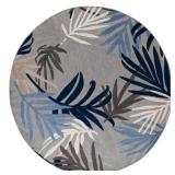 Oasis Floral Blue 8 ft Round Area Rug