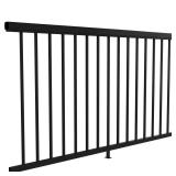 6 ft Matte Black Aluminum Deck Railing Panel
