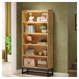Eulas 71-in Tall Wood Bookcase with LED
