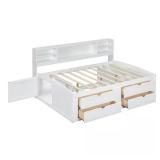 White Daybed with Cabinets & Drawers