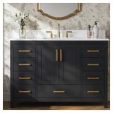 48" Vanity with Sink, Freestanding, Black
