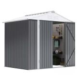 Gray Outdoor Metal Shed 48 sq ft 8x6