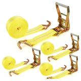 4 Pack 2" Ratchet Straps, 10000 lbs, 20ft
