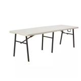Almond/Bronze Plastic Dining Table Seats 8