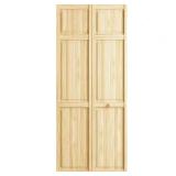 36 in. x 80 in. 6-Panel Pine Closet Bi-fold Door