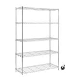 Chrome 5-Tier Wire Shelving Unit (48x72x18)