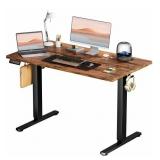 48 in. Rectangular Brown Wood Electric Standing D