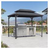 Hardtop Grill Gazebo with Shelves
