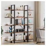 Eulas 70 in. Tall Brown 5-Shelf Bookcase