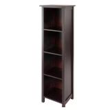 Milan 4-Section 55 in. H Tall Walnut Shelf