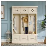 Dashby Off White Hall Tree with Storage