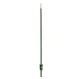 (2) Green Steel Fence T-Posts with Anchor Plate,