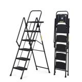 5-Step Steel Folding Step Ladder, 10 ft Reach