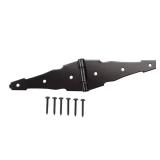 8 in. Black Heavy Duty Decorative Strap Hinge