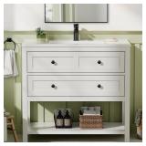 36 Inch Bathroom Vanity with Sink, White