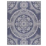 Blue 9 ft x 12 ft Waikiki Area Rug Medallion
