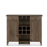 Timothy 6-Bottle Distressed Walnut Cabinet